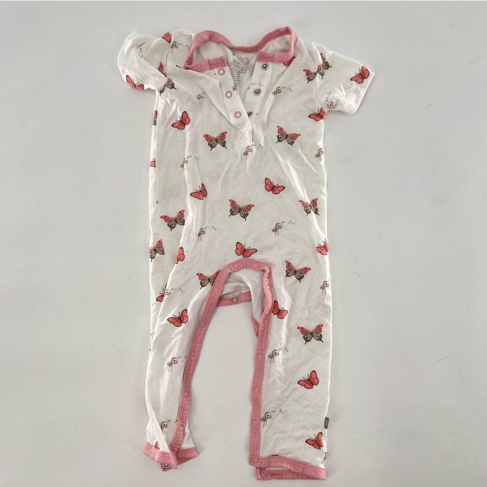 Kyte Baby Short Sleeve Romper- Butterfly 6-12 Month EUC